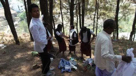 Teaching how to wear DHOTI by Shambhu chaudg